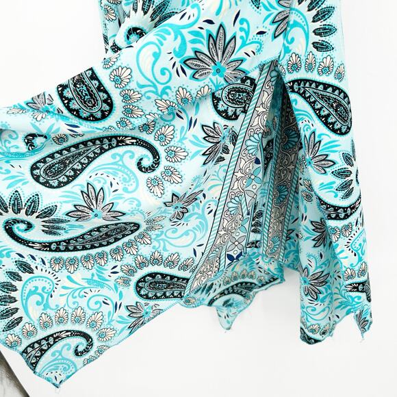 Womens Boho Gypsy Hippie Artsy Silk Blend‎ Paisley Wide Leg Palazzo Pants OS - Picture 4 of 7